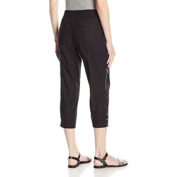 New! RAFAELLA Women's Poplin Black Capri Pants With Pockets Size 14 - Picture 4 of 6